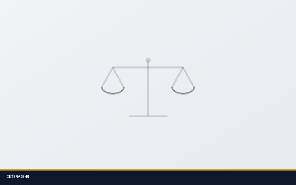 Scales of justice illustration for Interviews stories