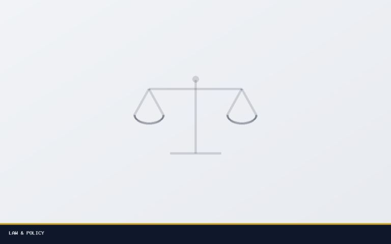 Scales of justice illustration for Law & Policy stories